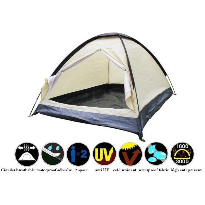 Tenda Gunung Camping Kap 2 Orang Outdoor Waterproof Anti Air Dome Tent