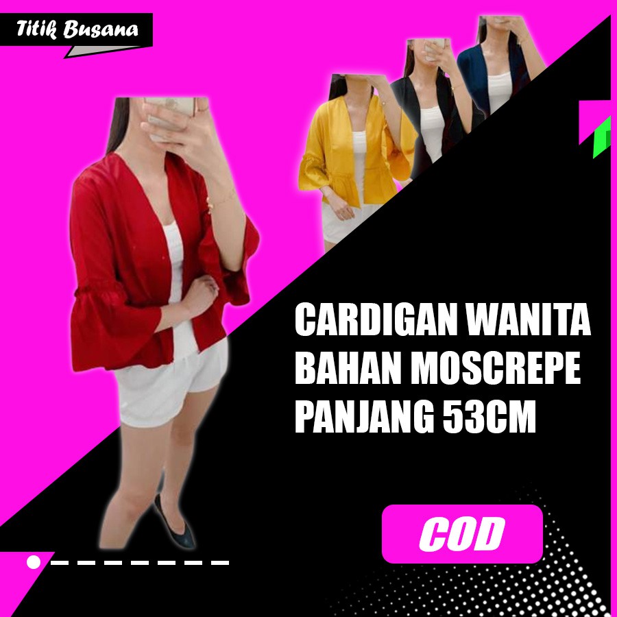 Cardigan Wanita Luna Moscrepe Cardigan Panjang Kardigan Polos Wanita Cardigan Kekinian Terbaru