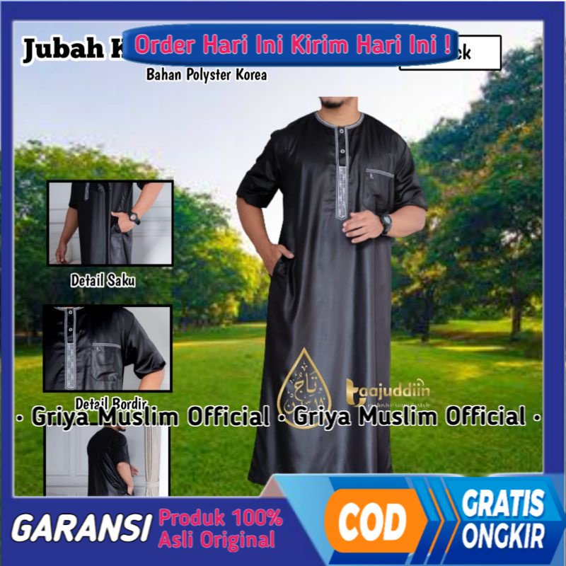 COD Gamis Pria Oblong Jubah Tanpa Kerah Polyster Korea taajuddiin Jubah Pria Dewasa