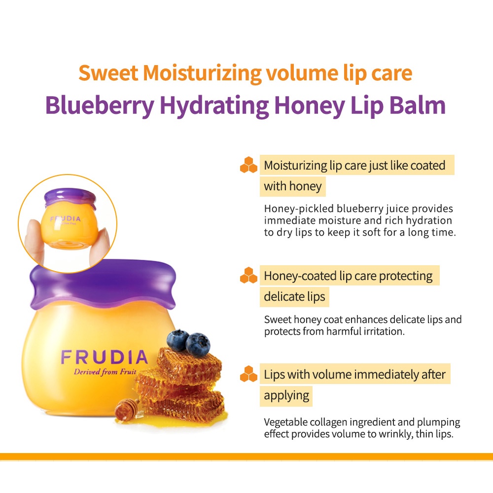 FRUDIA  hydrating honey lip balm 10ml Travel Size