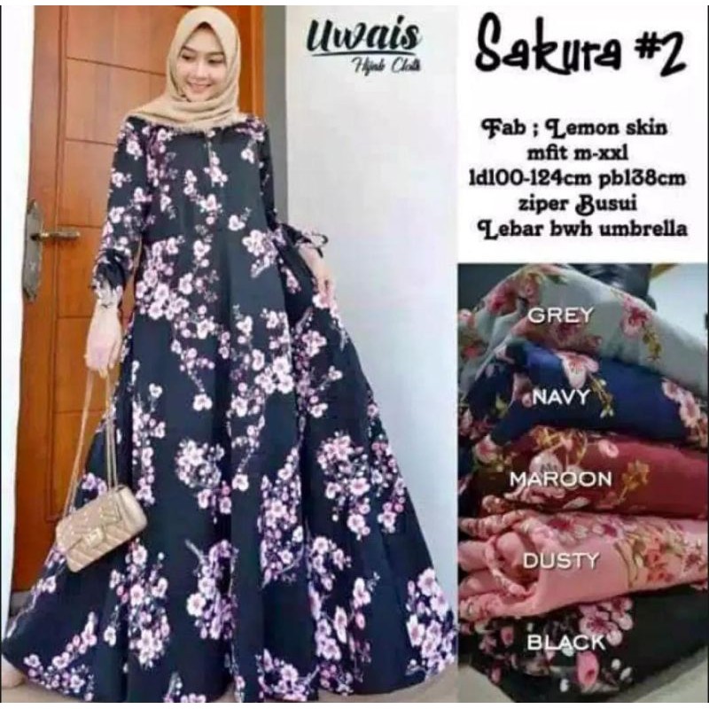 GAMIS MOTIF SAKURA//GAMIS MUSLIM