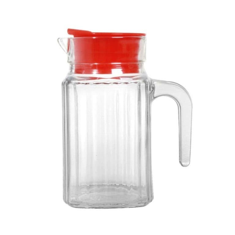 Pitcher Teko Air Kaca Beling dan Tutup Plastik (Kode 686)