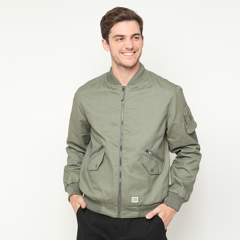 Minarno Canvas Bomber Jacket - Green