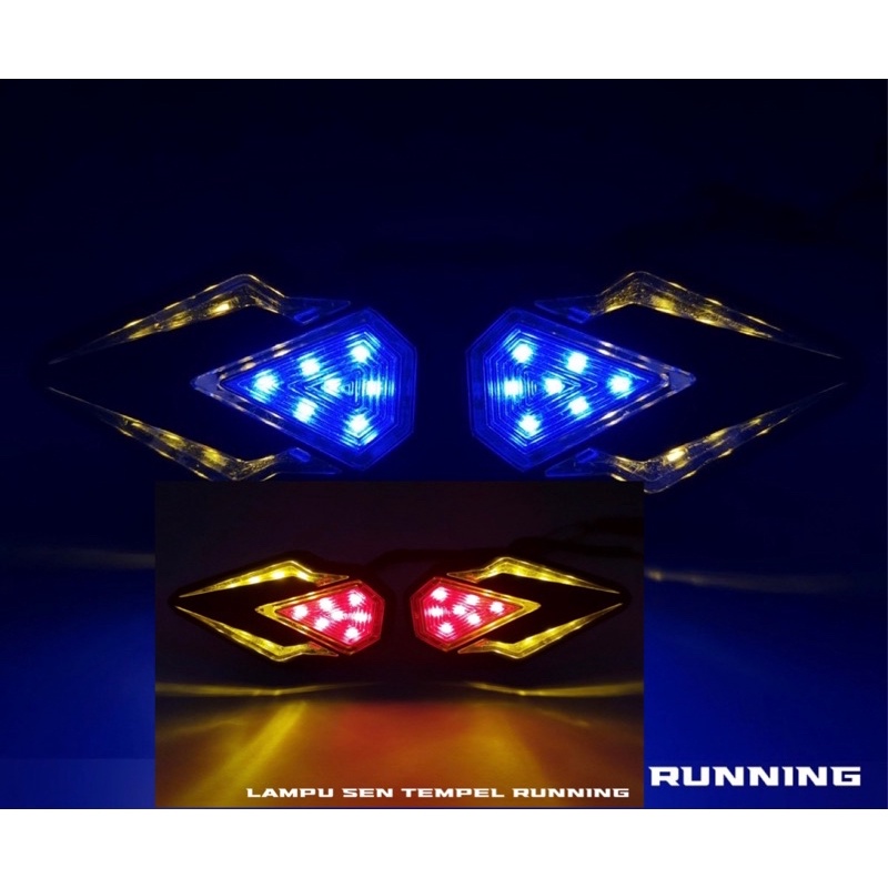 Lampu Sen Sein Tempel Led Running + Senja Motor Cbr 150r R15 V3 Vixion Ninja RR Gsx