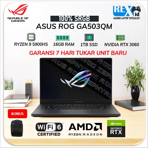 ASUS ROG ZEPHYRUS RTX3060 RYZEN 9 5900 16GB 1TBSSD