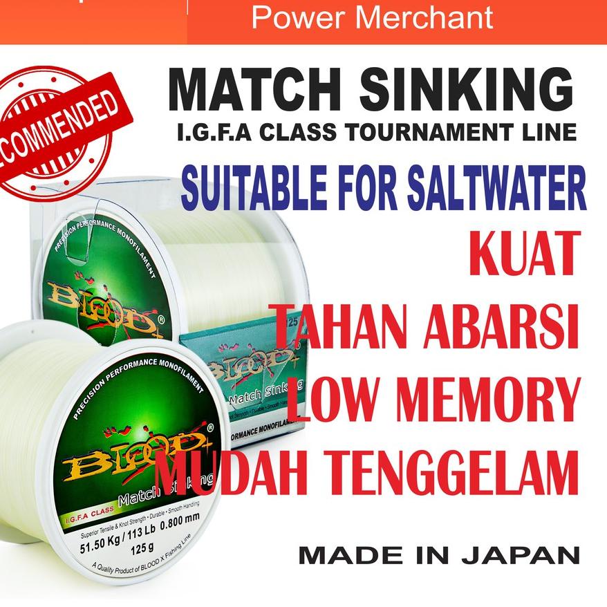 ♞ SENAR PANCING BLOOD MATCH SINKING FISHING LINE JAPAN 125 GR ✴
