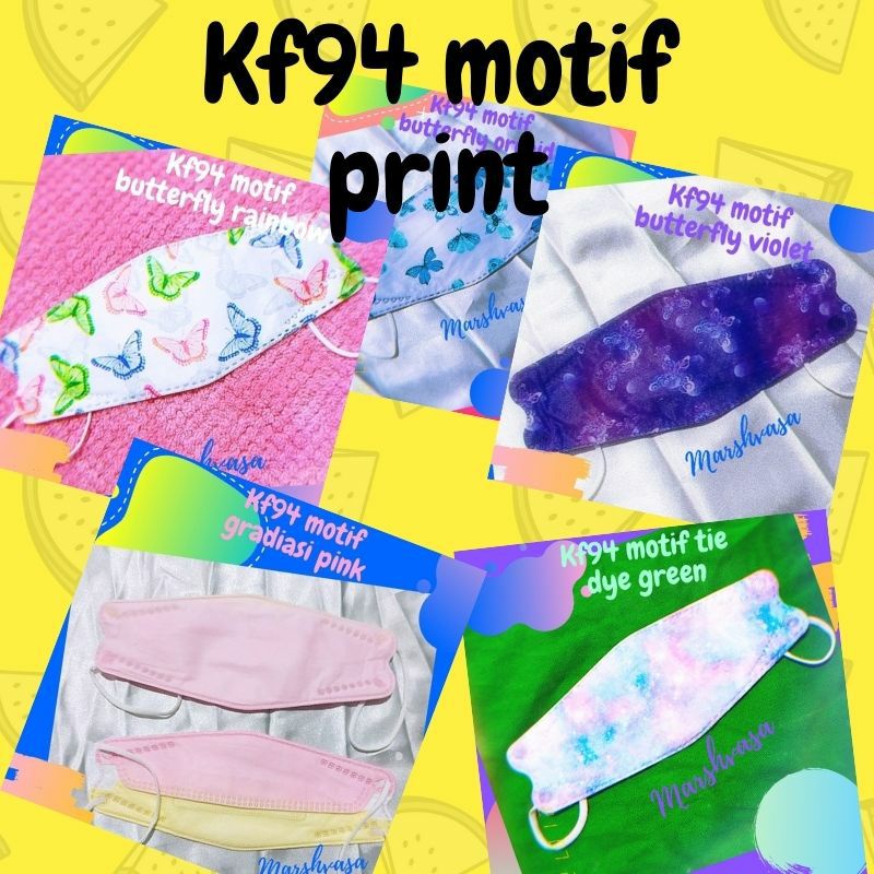 MASKER KF94 MOTIF PRINT KOREA BUNGA DEWASA TERBARU CEWEK LUCU BRANDED MIX ORIGINAL|KECEVASA