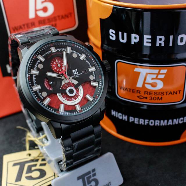 Jam tangan Pria T5 H3689 t5 H 3689 original chrono aktif bergaransi free box