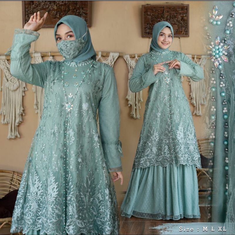 Cod gamis pesta murah//gamis qiranty djm//gamiswisuda//gamis tunangan//gamis pesta