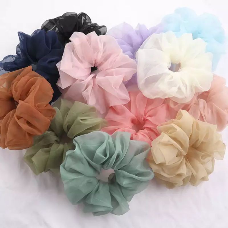 Ikat Rambut Scrunchie Gaya Korea JUMBO / Scrunchie / Cemol /Ikat cepol rambut L3