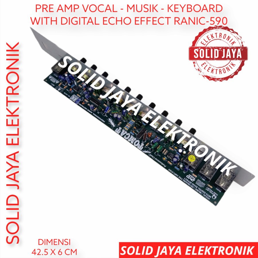 KIT PRE AMP VOCAL MUSIK KEYBOARD TONE CONTROL ECHO WITH DIGITAL ECHO EFFECT EFEK TOMCAT RANIC 590