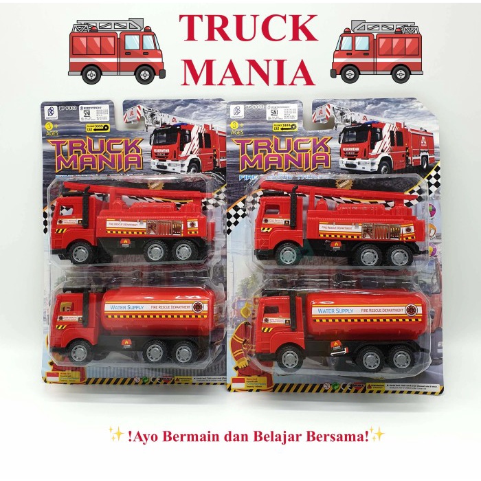 Toko Mainan L Fire Rescue Truck Mania 2pcs BP9033