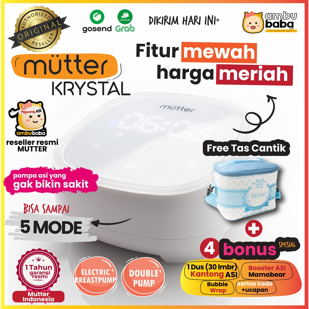 MUTTER KRYSTAL Pompa ASI Elektrik Double Breast Pump