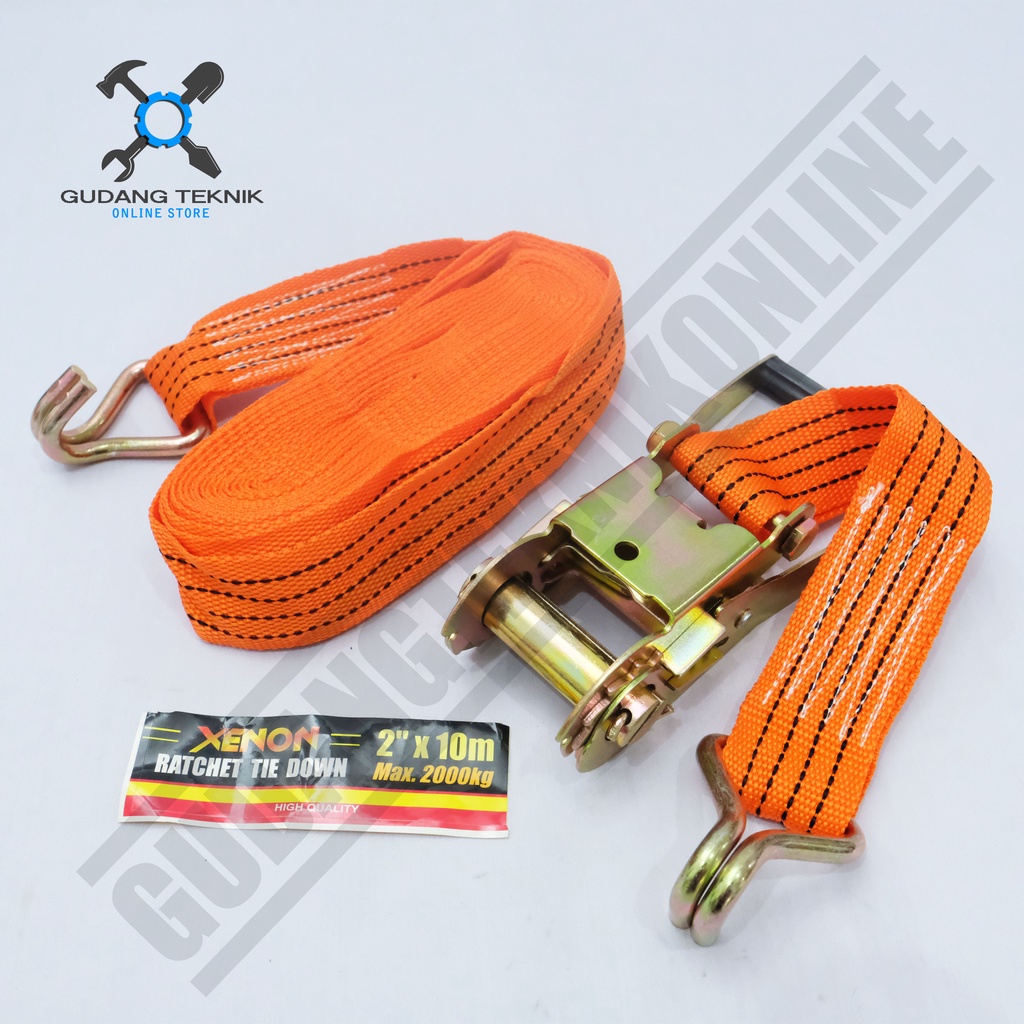 Tali Pengikat Barang 2&quot; 10meter XENON / Rachet Tie Down 2Inch 10M - Tali Pengikat Muatan Barang 2ton