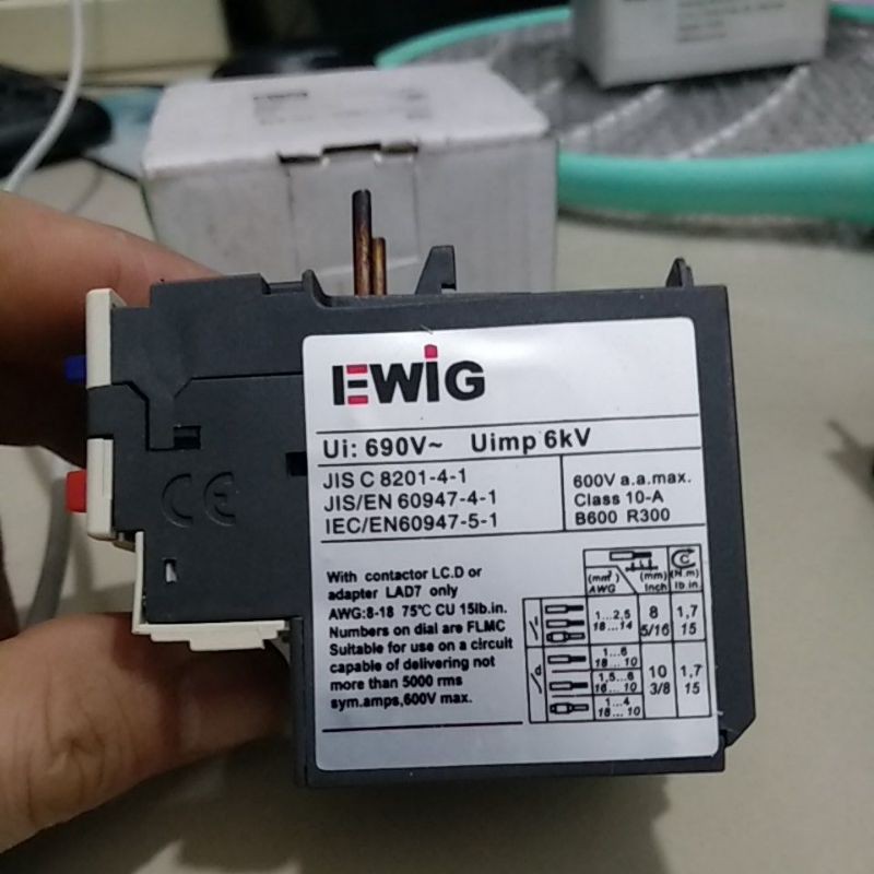 THERMAL OVERLOAD RELAY EWIG LRD 16 9~13A ~ 6KV