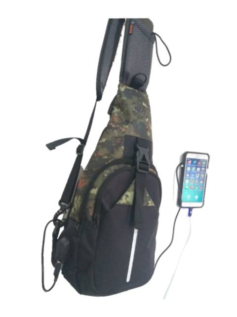 RARIDO] New tas slempang punggung FREDATOR army sport USB