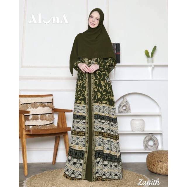 zanith gamis syari set khimar original aluna mirranda