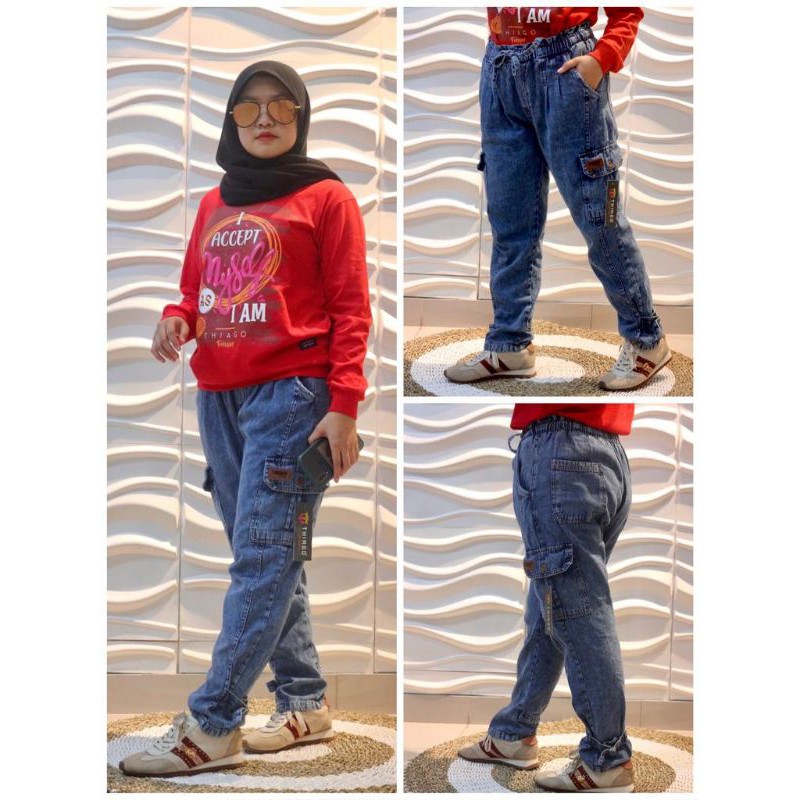 Celana Cewek Celana Model Terbaru Celana Jogger Denim By Thiago