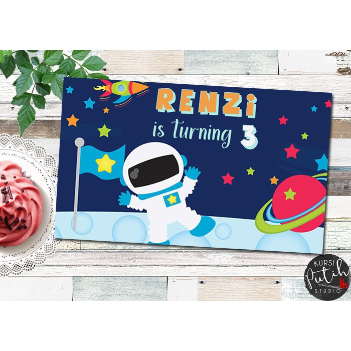 

sticker size 10x6 cm tema space astronot