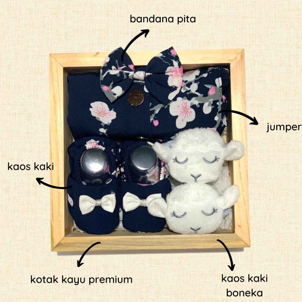 Lovely Set - Hampers Bayi / Hamper Baby Girl / Kado Lahiran Bayi Perempuan Gift Set Babygift Parcel-Navy
