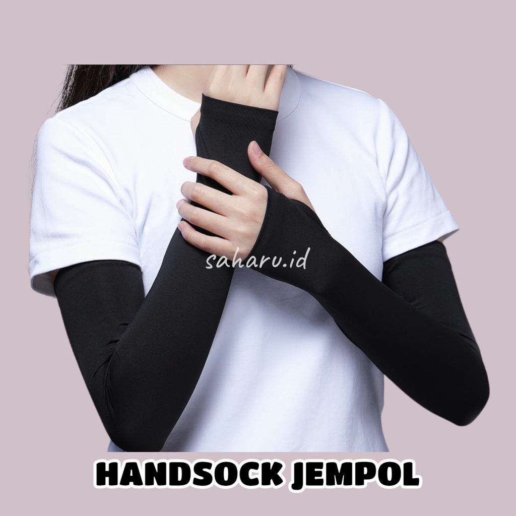 Manset jempol hitam handsock muslim jempol