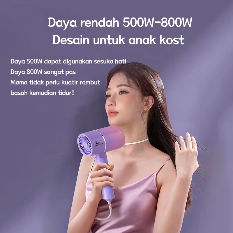 Hairdryer dapat dilipat perawatan rambut  angin kencang daya rendah kecantikan suhu konstan pengering rambut