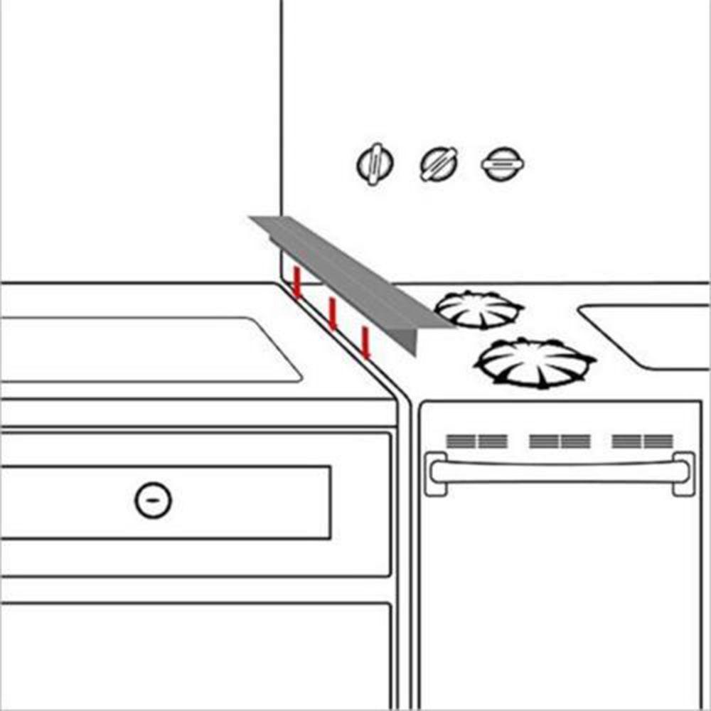 Populer1/2 pcs Penutup Celah Seal Fleksibel Cover Meja Alas Tahan Panas Kompor Counter