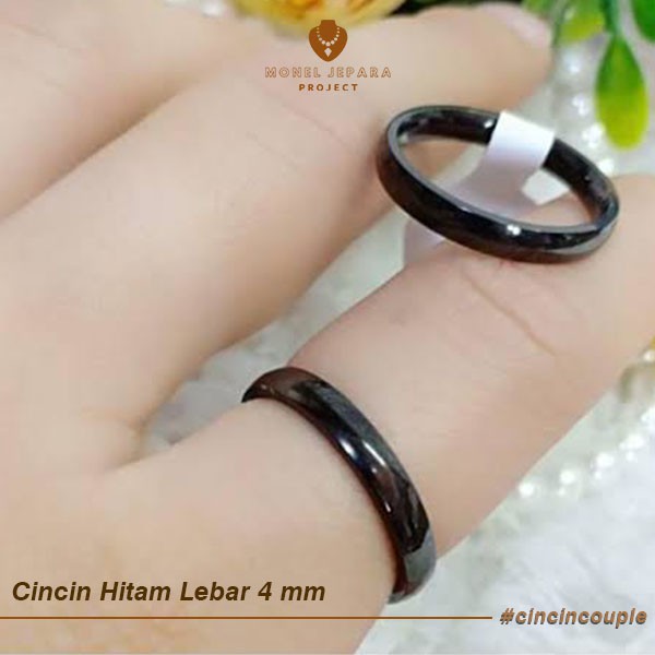 Cincin Emas Hitam Silver Tunangan (Titanium Asli)