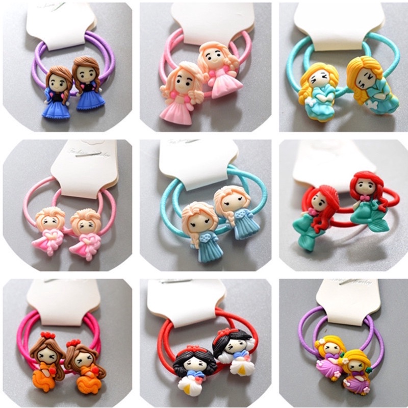 KARET RAMBUT ANAK MOTIF PRINCESS MERMAID / IKAT RAMBUT CLAY PRINCES / AKSESORIS / MAINAN ANAK LUCU