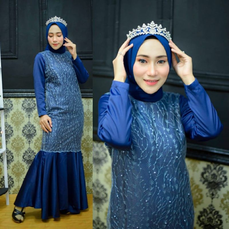 Kebaya Gamis Duyung Bahan Tulle / Kebaya Modren / Kebaya Pesta / Long Dress Sania