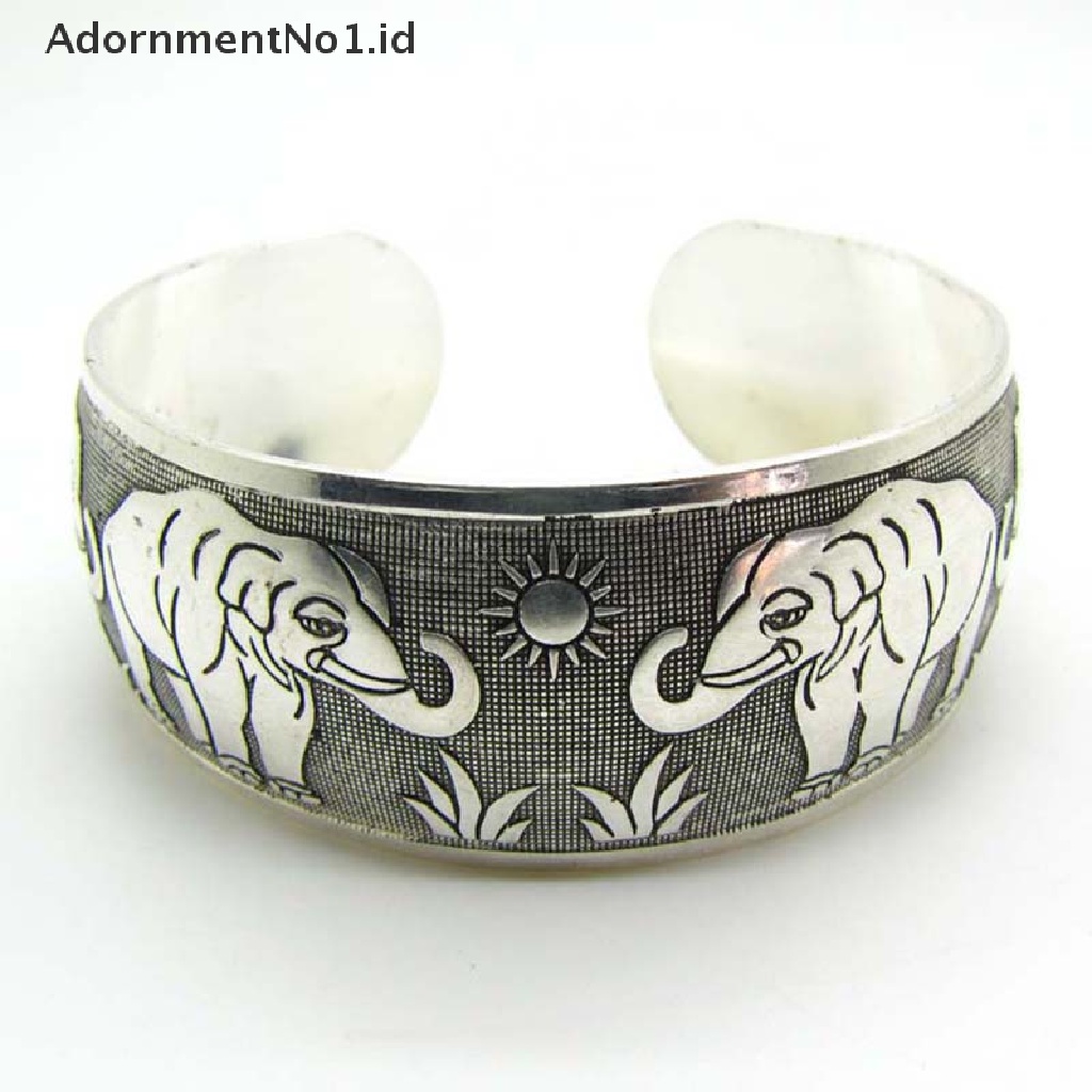 (AdornmentNo1) Gelang Bangle Cuff silver Tibet Motif Totem Untuk Wanita (ID)