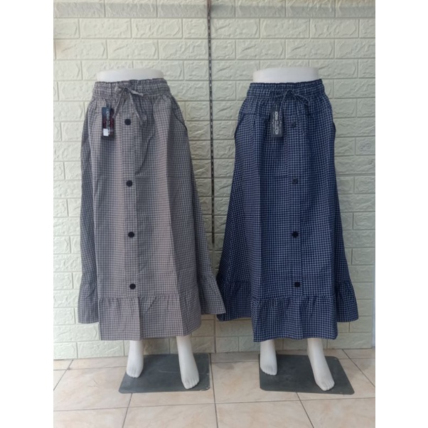 ROK PANJANG REMPEL MOTIF KOTAK//ROK PANJANG REMPEL SKINNY SKIRT