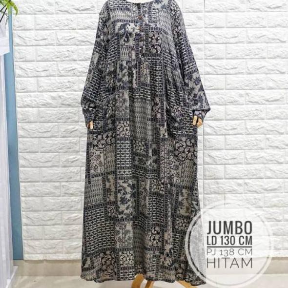 PLN Jumbo Gamis harian katun rayon ld 130 cm ✥ ★★★