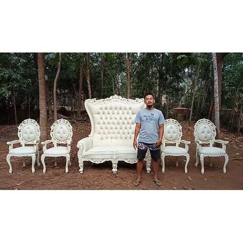 Kursi pelaminan pengantin ukiran syahrini kayu jati