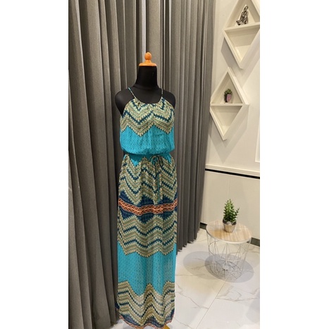 DRES MAXI HIJAU TOSCA SUMMER DRES/PRELOVED MURAH
