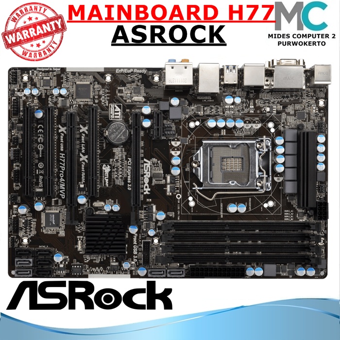 Jual Mainboard H77 Intel Soket 1155 Asrock Atx Onboard 4 Slot Ram ...