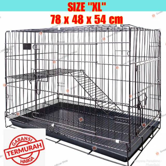 Kandang Besi Lipat Kandang Tingkat Anjing / Kucing / Musang / Kelinci Kandang Jumbo