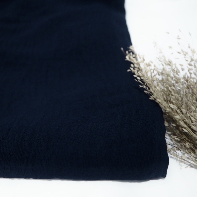Pashmina Crinkle Premium / MEEDA Pashmina Syari 200x100 cm-Navy