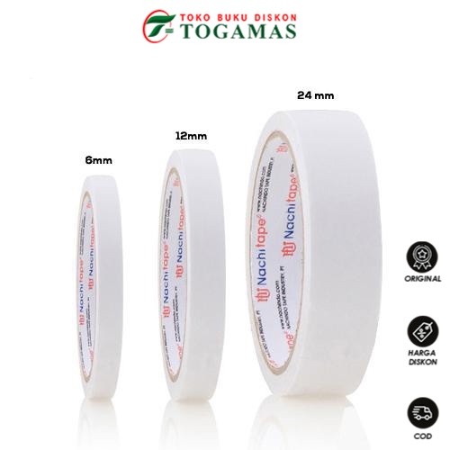 

READY STOCK !! DOUBLE TAPE NACHI 12MM, 24MM ,48MM (isolasi bolak balik)