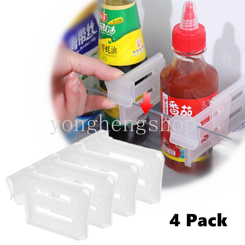 4 Pcs / set Papan Partisi Penyimpanan Botol Dapat Disesuaikan Untuk Kulkas