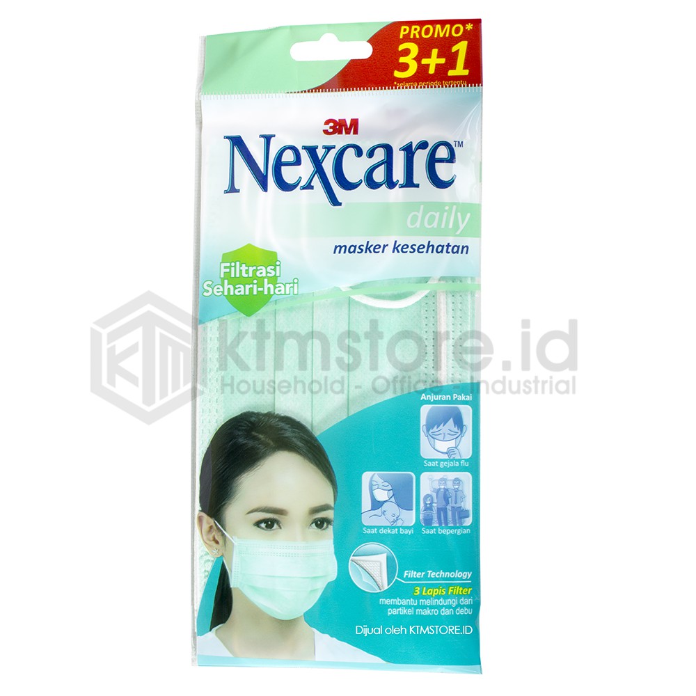 Nexcare 3M Earloop Mask 3 Pcs - Masker Kesehatan M-20