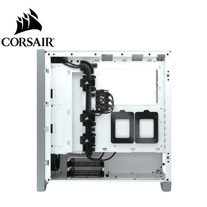 Corsair iCUE 4000X RGB Tempered Glass Mid Tower ATX Case White