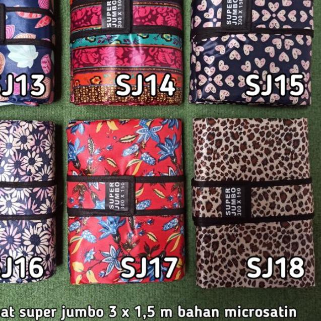 ✼ Tikar lipat super jumbo ukuran 300 x 150 karpet tiker samak praktis microsatin dan canvas anti air