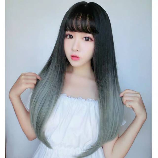 WIG RAMBUT  LOLITA C8233 GRADASI BLACK-AOKYGRAY