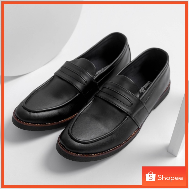 HARPER BLACK - Sepatu Pantofel Pria Kasual Kulit Formal Kantor Casual Kerja Kuliah - Pantopel Pria