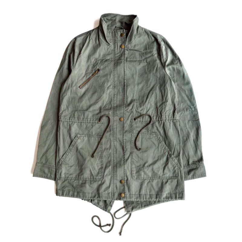 COAT PARKA FOREVER 21 OLIVE GREEN