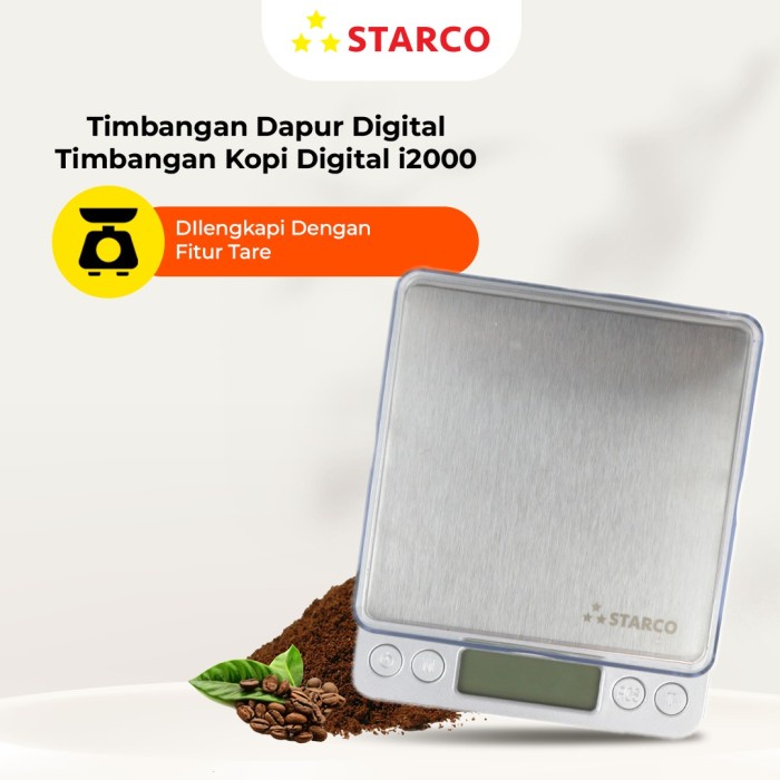 

DISKON - (BISA COD) Starco Timbangan Dapur Digital Timbangan Kopi Digital i2000 3000g 3Kg