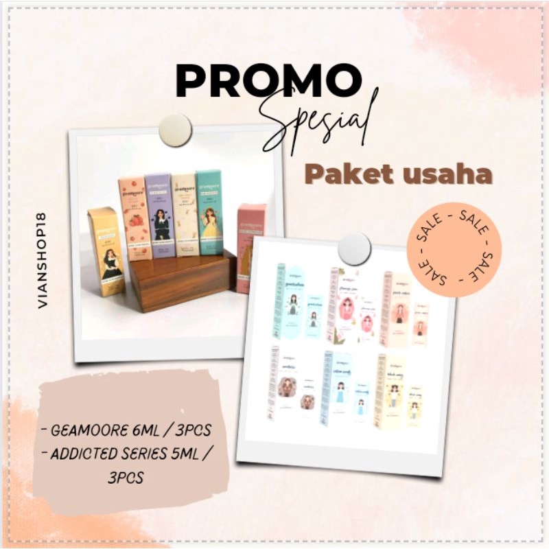 PAKET USAHA PARFUME GEAMOORE 6ML & ADDICTED SERIES 5ml