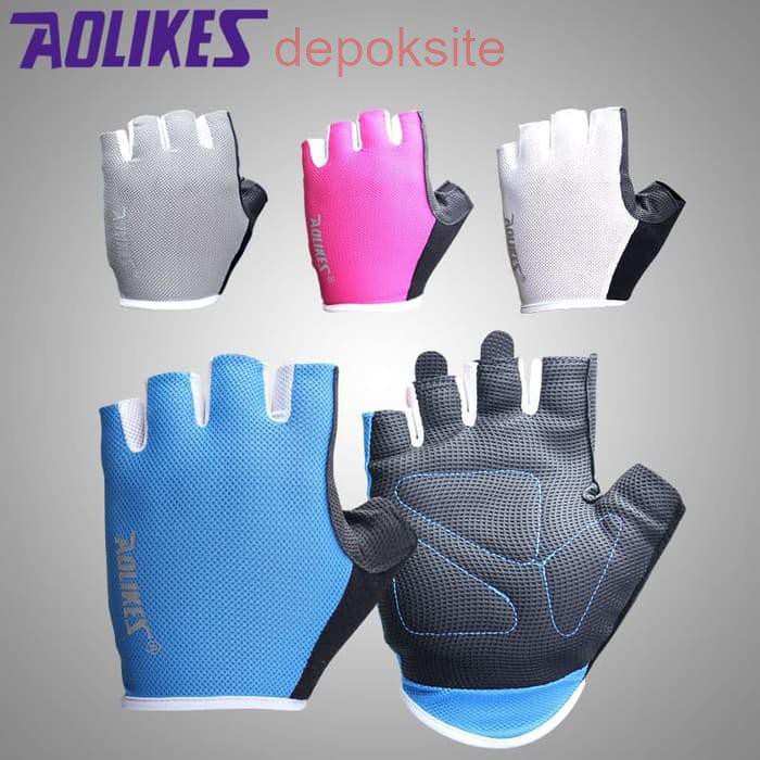 1 Pasang AOLIKES 104 Sarung Tangan Gym Gloves Fitness Gloves Gym Gloves Gym Cycling Men Women Sports