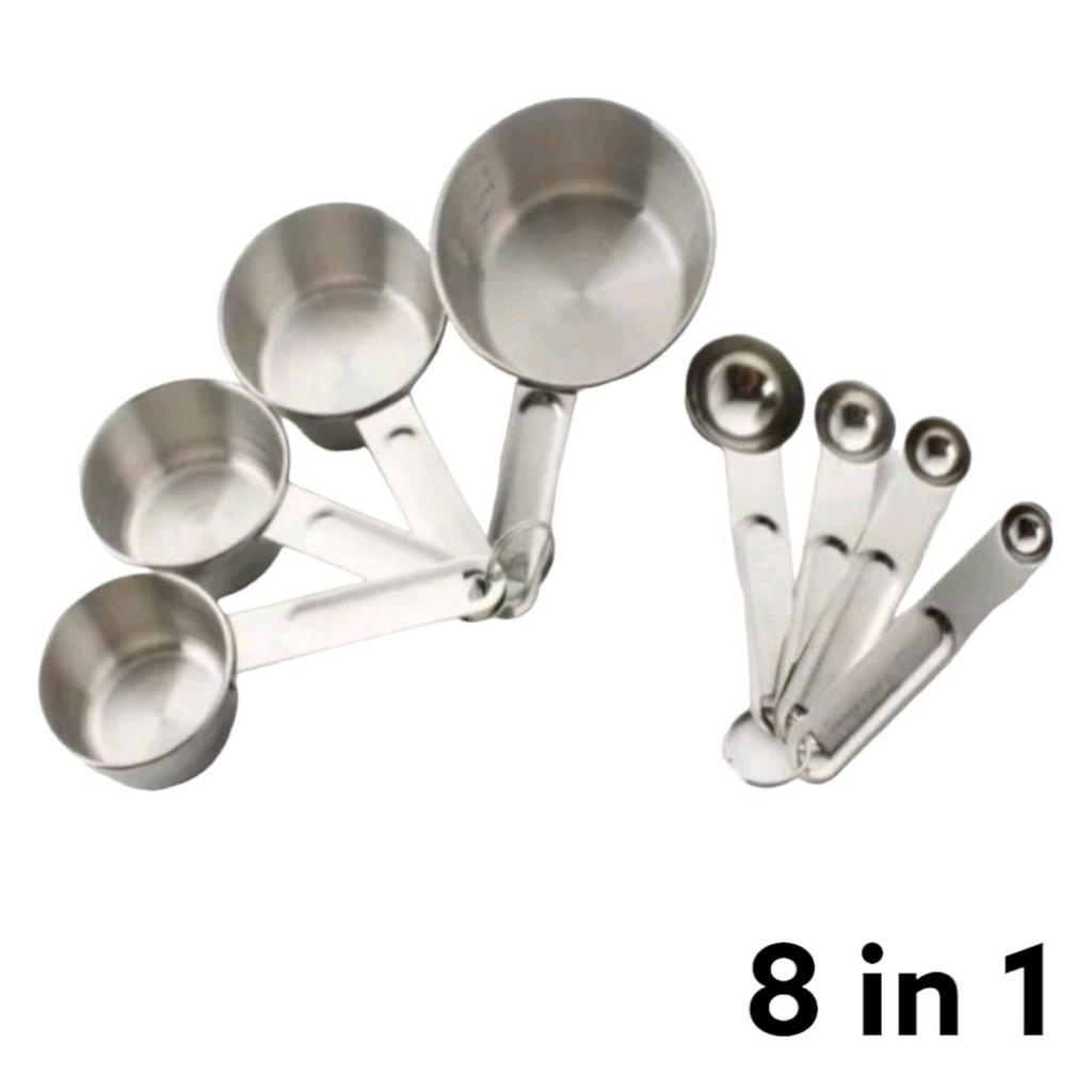 Sendok Takar Stainless Steel 8 in 1 Set Ukur Measuring Spoon Cup